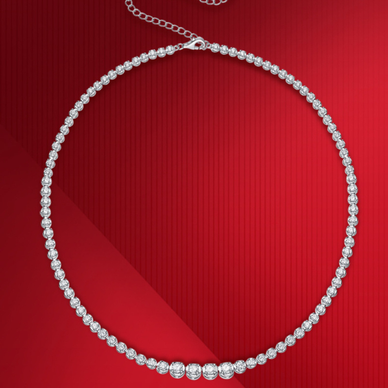 S925 Silver Moissanite Necklace - Light Temperament Clavicle Chain